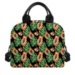 Tropical Papaya Pattern Print Insulated Lunch Bag