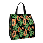Tropical Papaya Pattern Print Insulated Lunch Tote