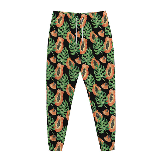 Tropical Papaya Pattern Print Jogger Pants