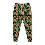 Tropical Papaya Pattern Print Jogger Pants
