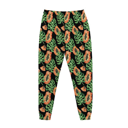 Tropical Papaya Pattern Print Jogger Pants