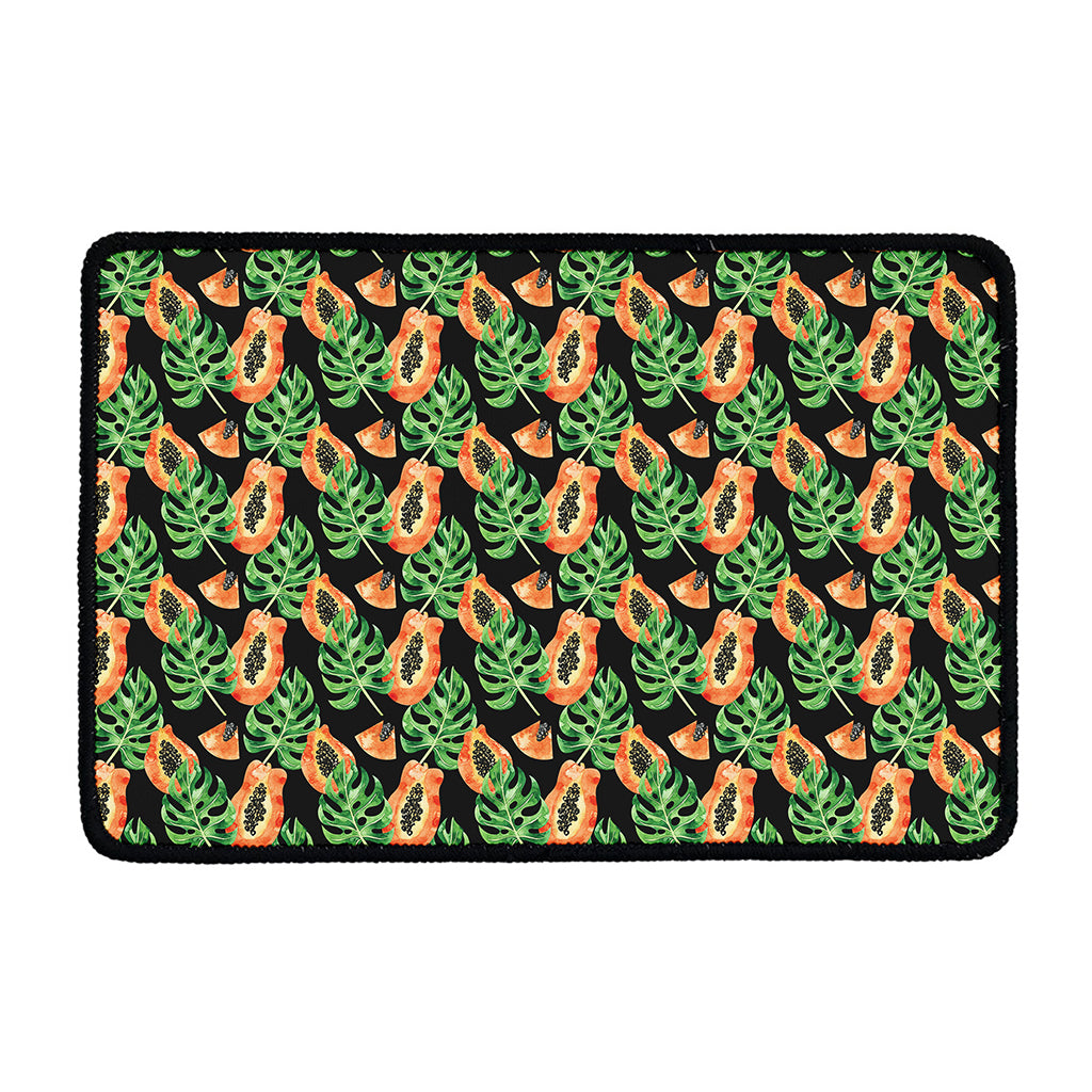 Tropical Papaya Pattern Print Kitchen Mat