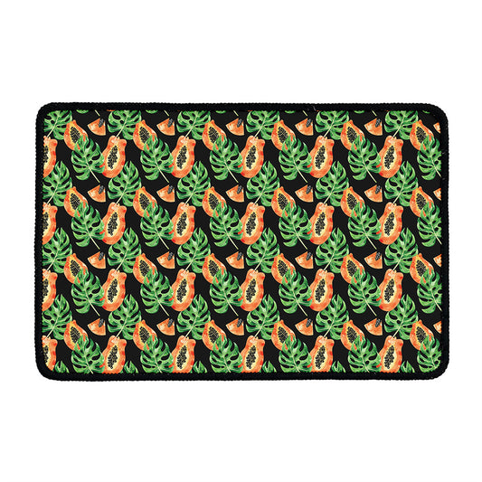 Tropical Papaya Pattern Print Kitchen Mat
