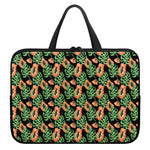 Tropical Papaya Pattern Print Laptop Sleeve With Handle