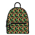 Tropical Papaya Pattern Print Leather Backpack