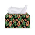 Tropical Papaya Pattern Print Leather Tissue Box Cover