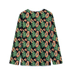 Tropical Papaya Pattern Print Long Sleeve Short Coat