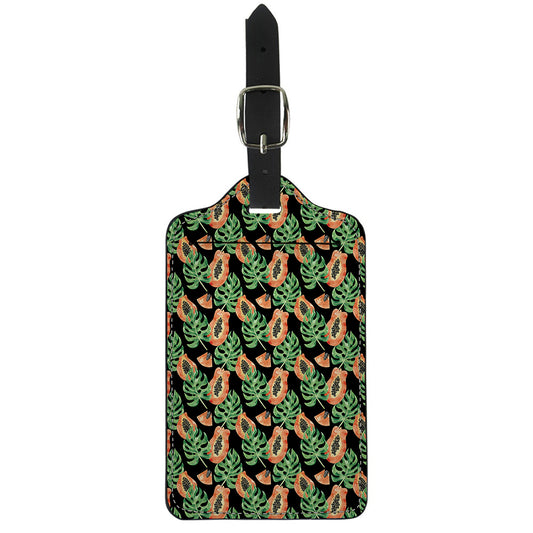 Tropical Papaya Pattern Print Luggage Tag