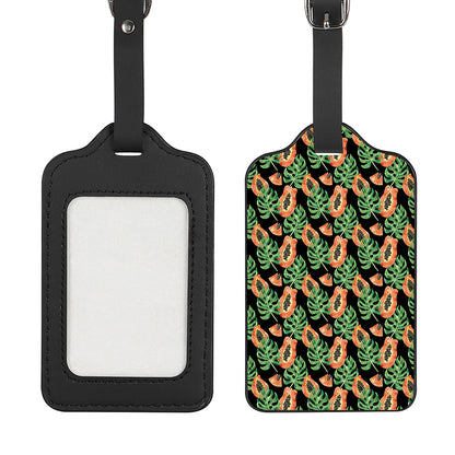 Tropical Papaya Pattern Print Luggage Tag