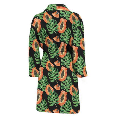 Tropical Papaya Pattern Print Men's Bathrobe