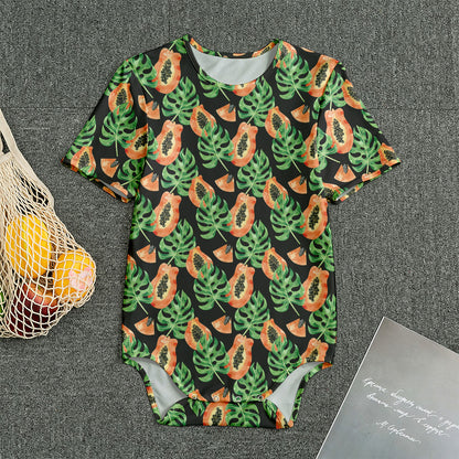 Tropical Papaya Pattern Print Men's Bodysuit