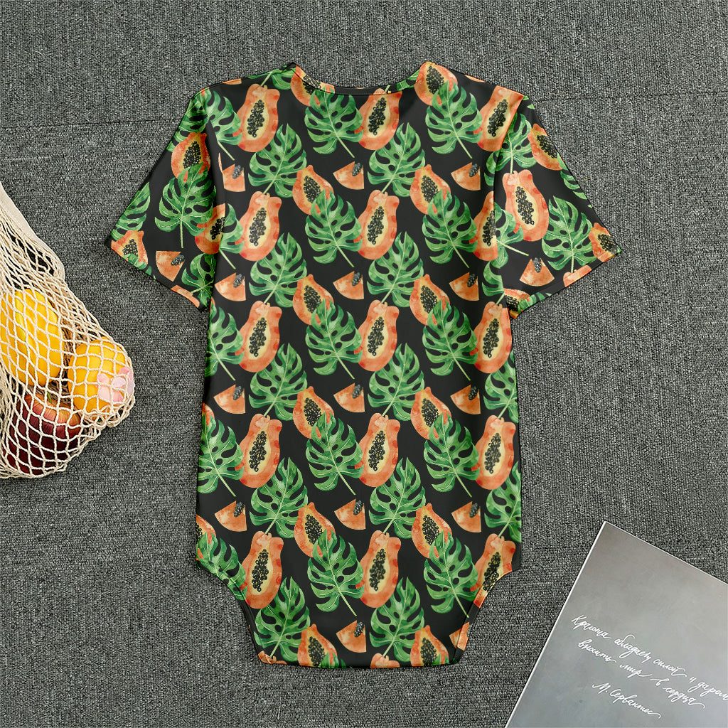 Tropical Papaya Pattern Print Men's Bodysuit
