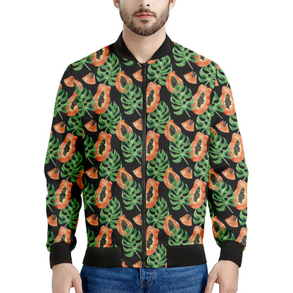 Tropical Papaya Pattern Print Men's Bomber Jacket