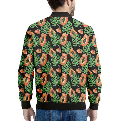 Tropical Papaya Pattern Print Men's Bomber Jacket