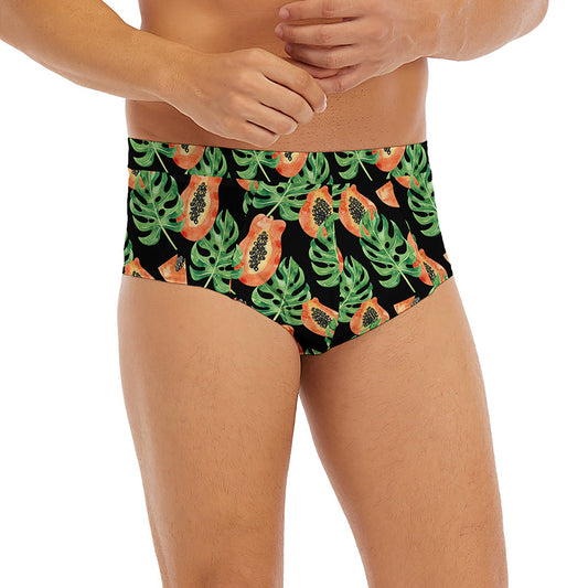Tropical Papaya Pattern Print Men's Briefs