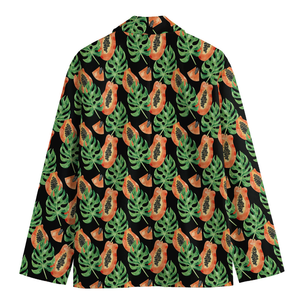 Tropical Papaya Pattern Print Men's Cotton Blazer