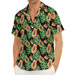 Tropical Papaya Pattern Print Men's Deep V-Neck Shirt