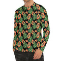 Tropical Papaya Pattern Print Men's Long Sleeve Rash Guard