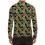Tropical Papaya Pattern Print Men's Long Sleeve Rash Guard