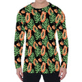 Tropical Papaya Pattern Print Men's Long Sleeve T-Shirt