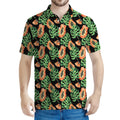 Tropical Papaya Pattern Print Men's Polo Shirt