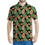 Tropical Papaya Pattern Print Men's Polo Shirt