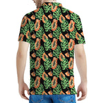 Tropical Papaya Pattern Print Men's Polo Shirt