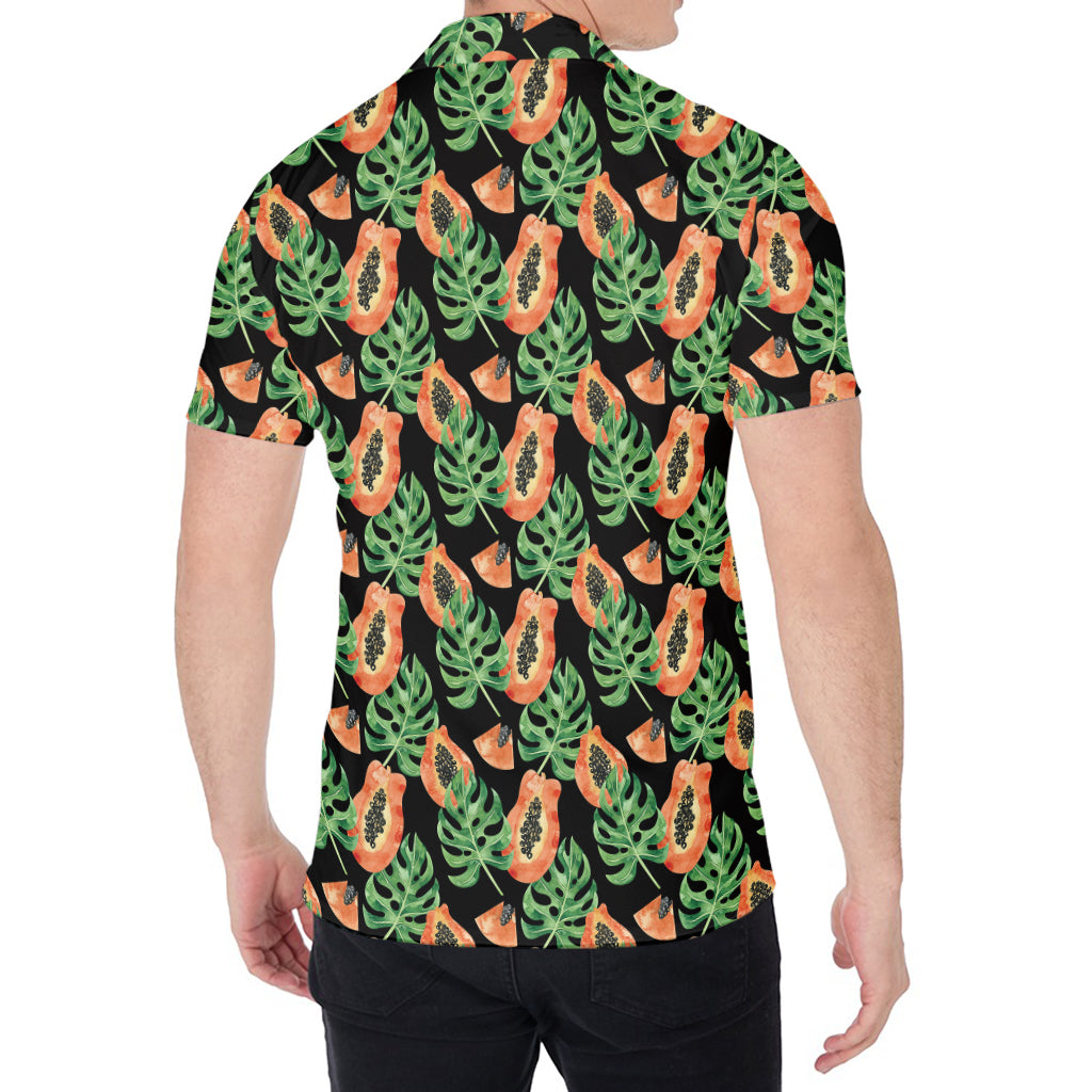 Tropical Papaya Pattern Print Men's Shirt