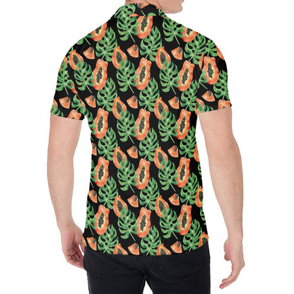 Tropical Papaya Pattern Print Men's Shirt