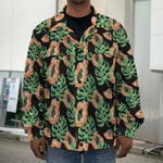Tropical Papaya Pattern Print Men's Shirt Jacket