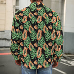 Tropical Papaya Pattern Print Men's Shirt Jacket
