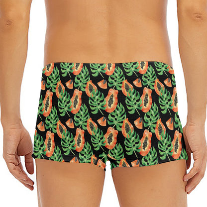 Tropical Papaya Pattern Print Men's Short Boxer Briefs