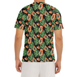 Tropical Papaya Pattern Print Men's Short Sleeve Rash Guard