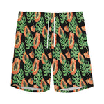 Tropical Papaya Pattern Print Men's Sports Shorts