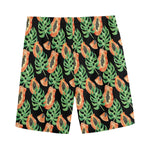 Tropical Papaya Pattern Print Men's Sports Shorts