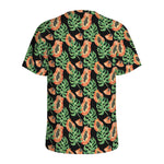 Tropical Papaya Pattern Print Men's Sports T-Shirt