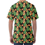 Tropical Papaya Pattern Print Men's Velvet T-Shirt