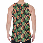 Tropical Papaya Pattern Print Men's Velvet Tank Top