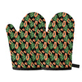 Tropical Papaya Pattern Print Oven Mitts
