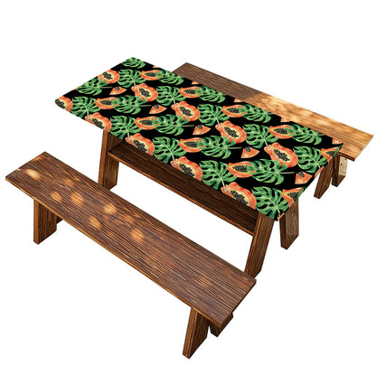 Tropical Papaya Pattern Print Picnic Table Cover