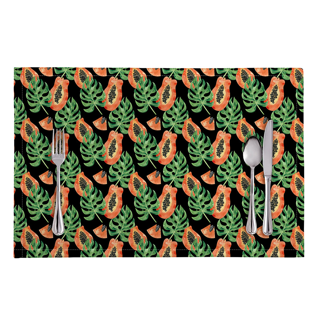 Tropical Papaya Pattern Print Placemat