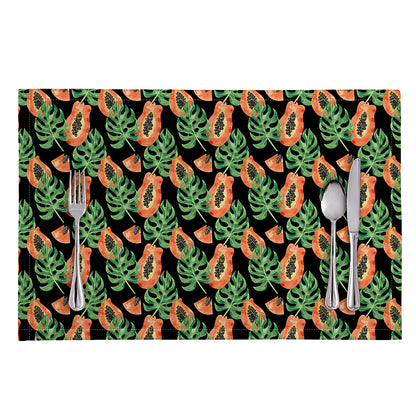 Tropical Papaya Pattern Print Placemat