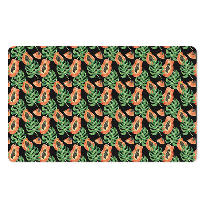 Tropical Papaya Pattern Print Polyester Doormat
