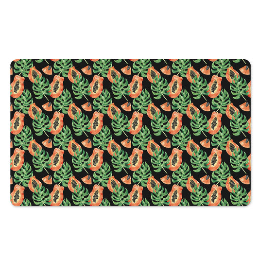 Tropical Papaya Pattern Print Polyester Doormat