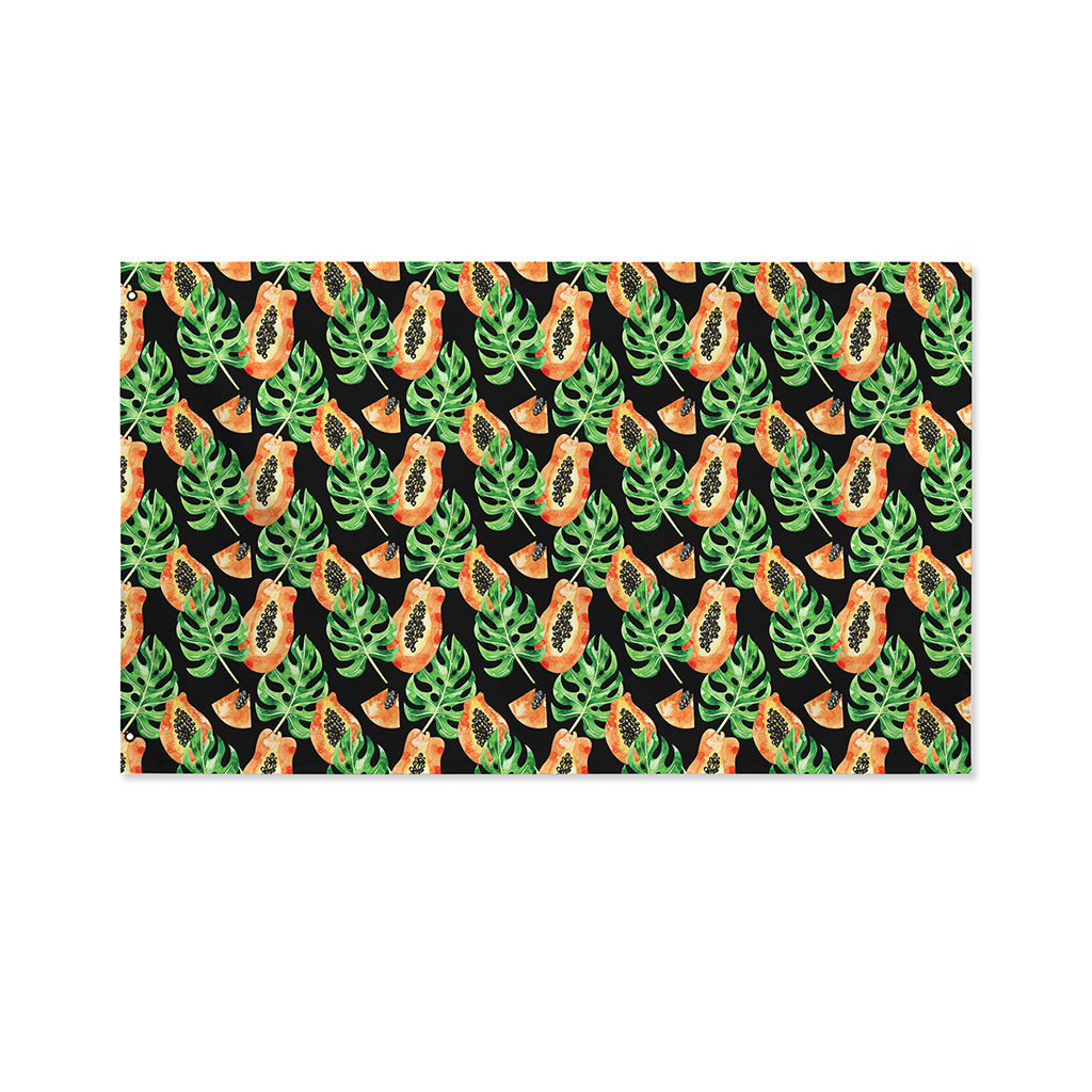 Tropical Papaya Pattern Print Polyester Flag