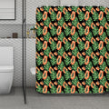 Tropical Papaya Pattern Print Polyester Shower Curtain