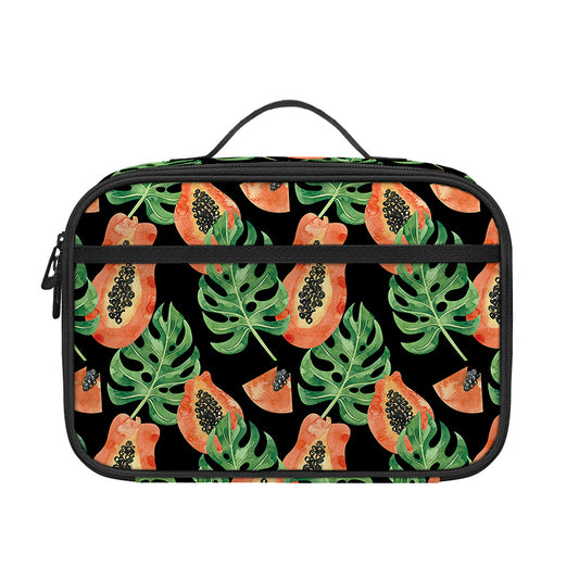 Tropical Papaya Pattern Print Portable Lunch Bag
