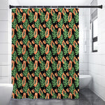 Tropical Papaya Pattern Print Premium Shower Curtain