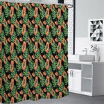 Tropical Papaya Pattern Print Premium Shower Curtain