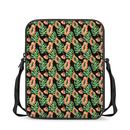 Tropical Papaya Pattern Print Rectangular Crossbody Bag